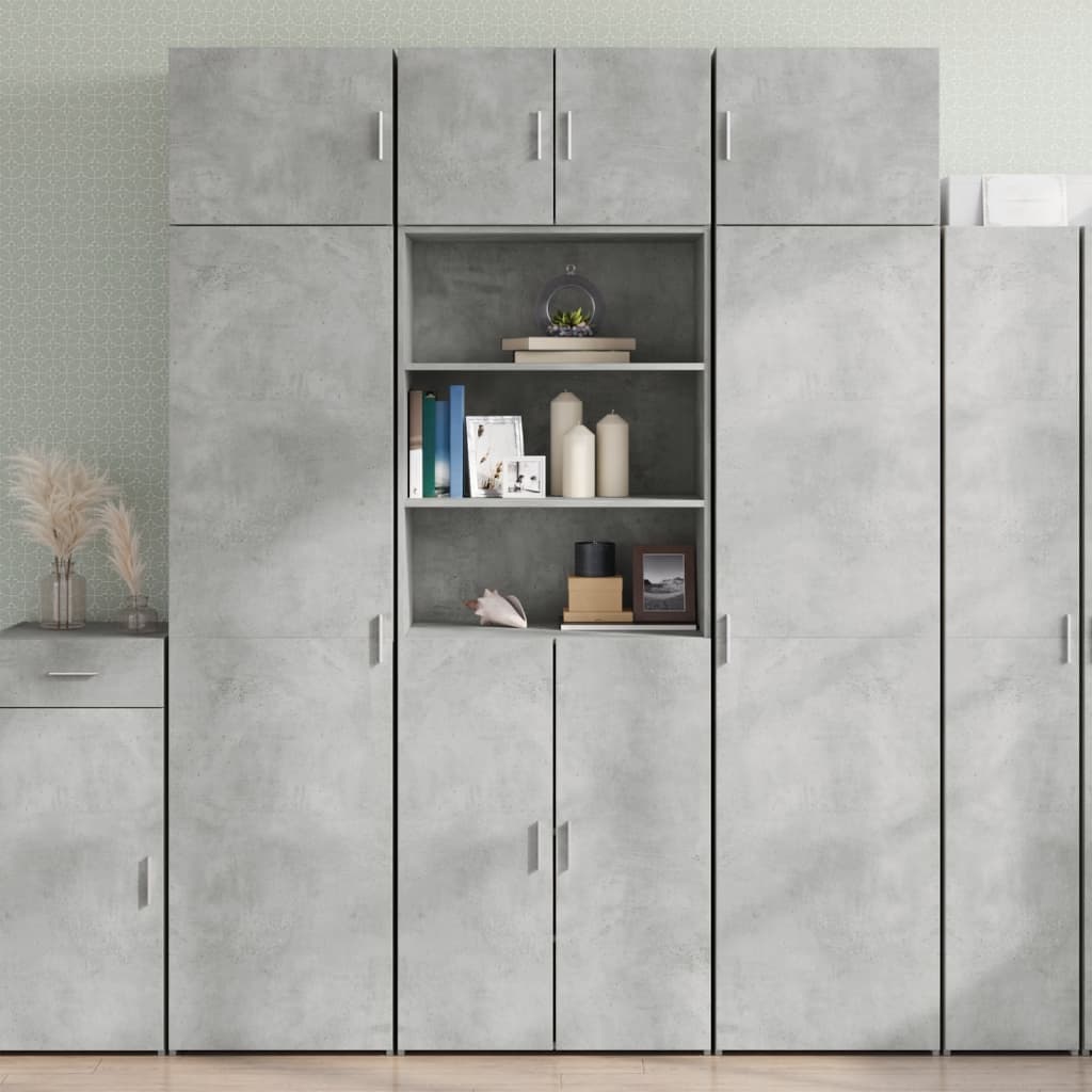 skab 70x42,5x225 cm smalt konstrueret træ betongrå