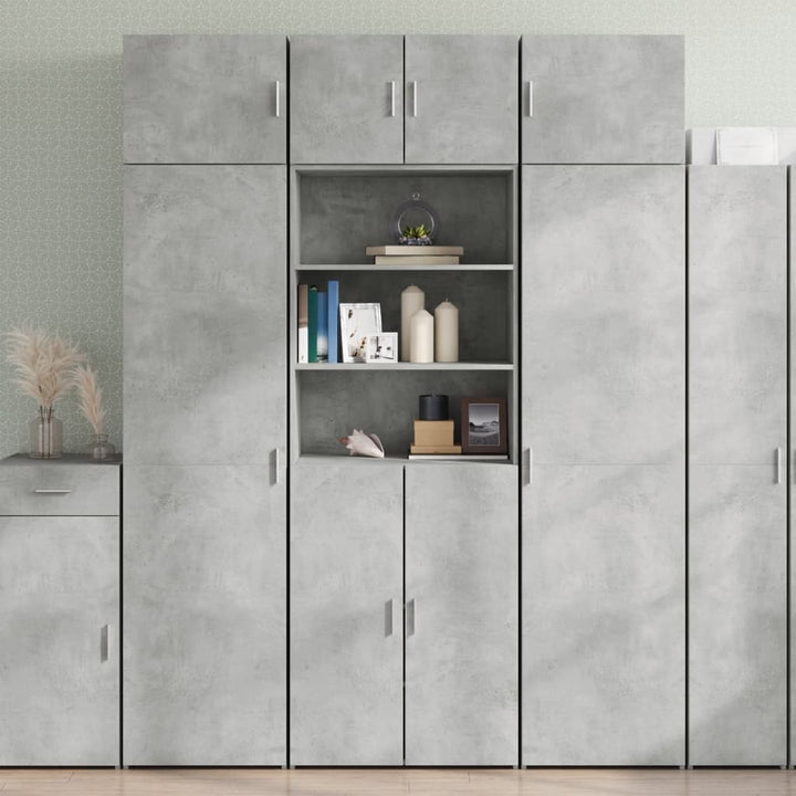 skab 70x42,5x225 cm smalt konstrueret træ betongrå