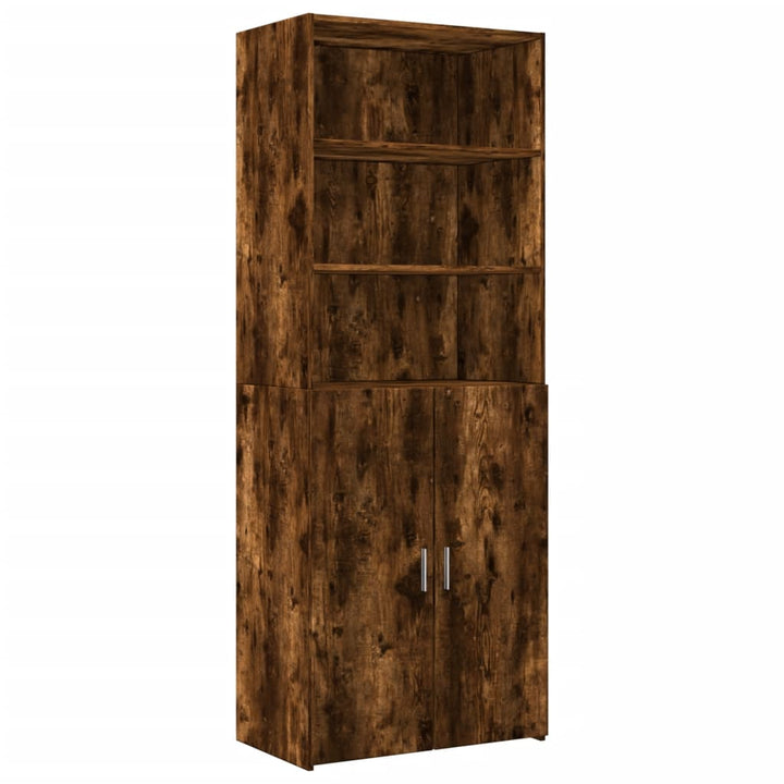 skab 70x42,5x225 cm konstrueret træ røget egetræsfarve