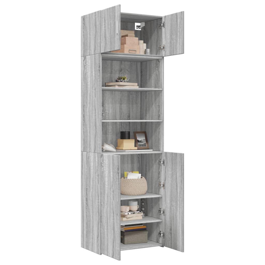 skab 70x42,5x225 cm konstrueret træ grå sonoma-eg