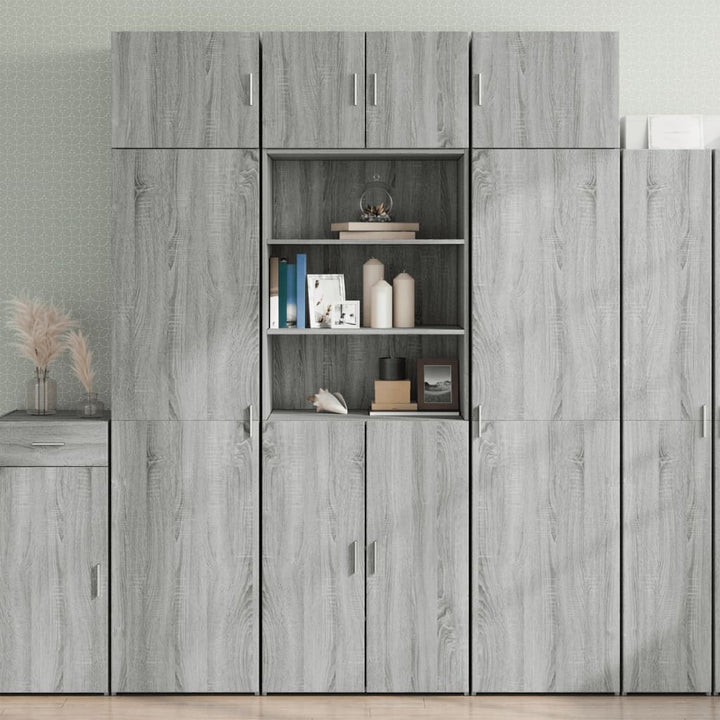 skab 70x42,5x225 cm konstrueret træ grå sonoma-eg