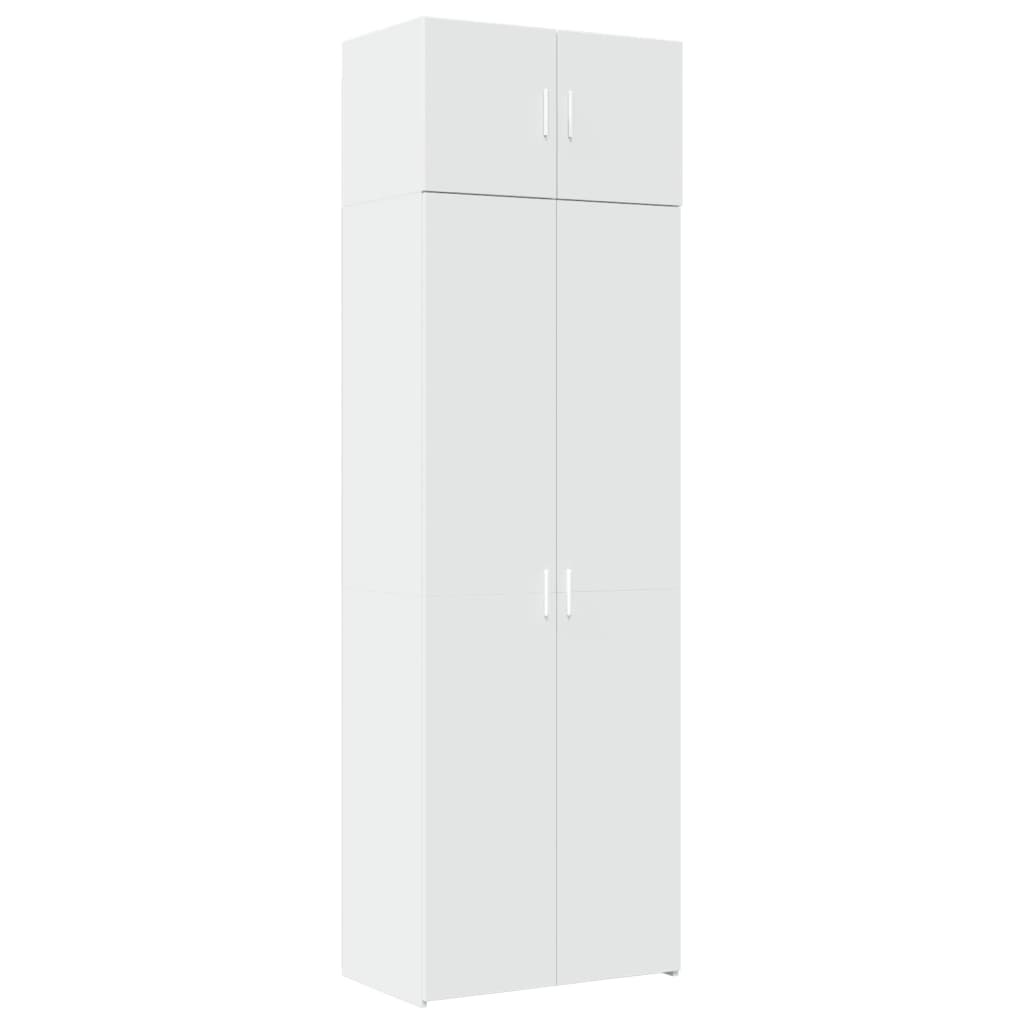 opbevaringsskab 70x42,5x225 cm konstrueret træ hvid