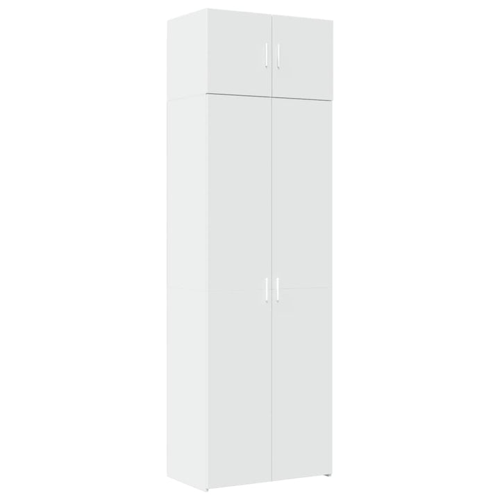 opbevaringsskab 70x42,5x225 cm konstrueret træ hvid