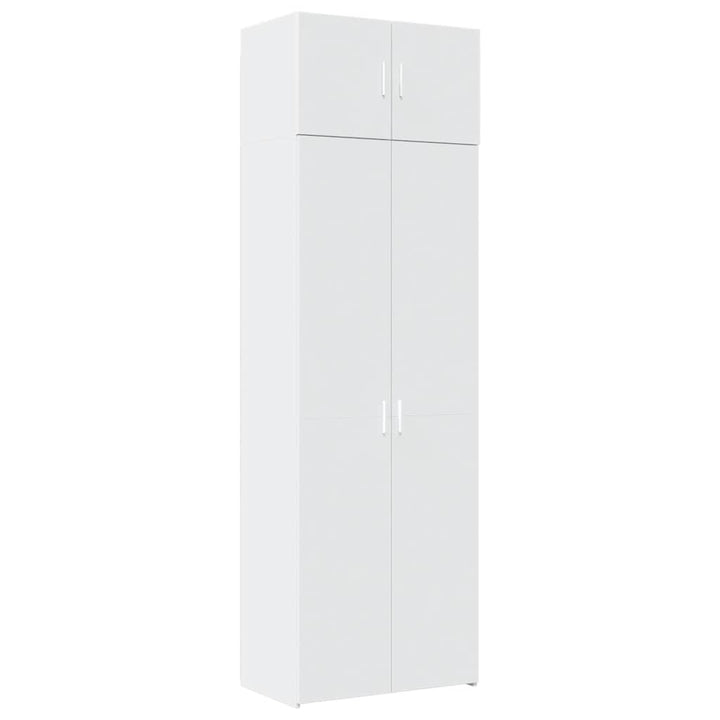 opbevaringsskab 70x42,5x225 cm konstrueret træ hvid