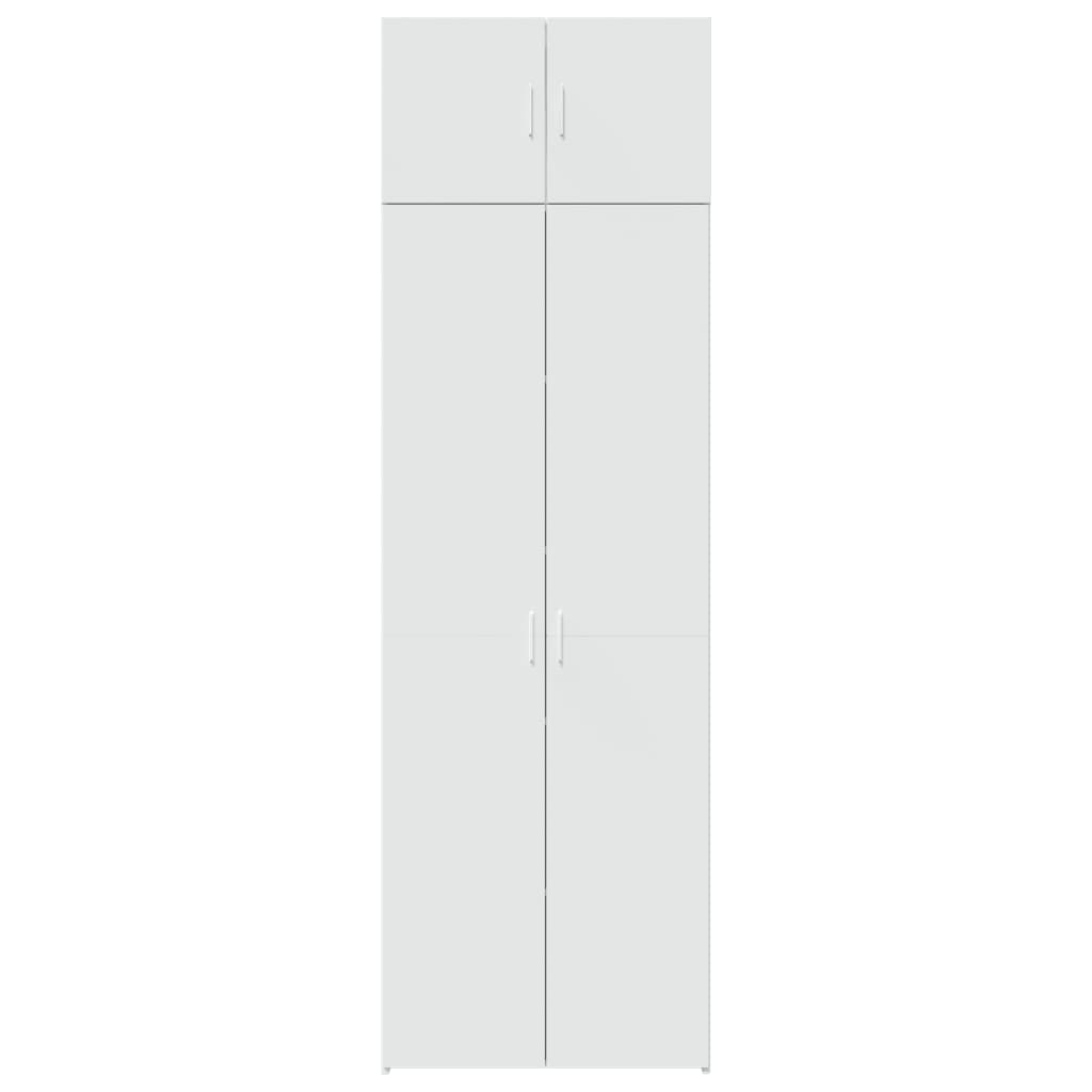 opbevaringsskab 70x42,5x225 cm konstrueret træ hvid