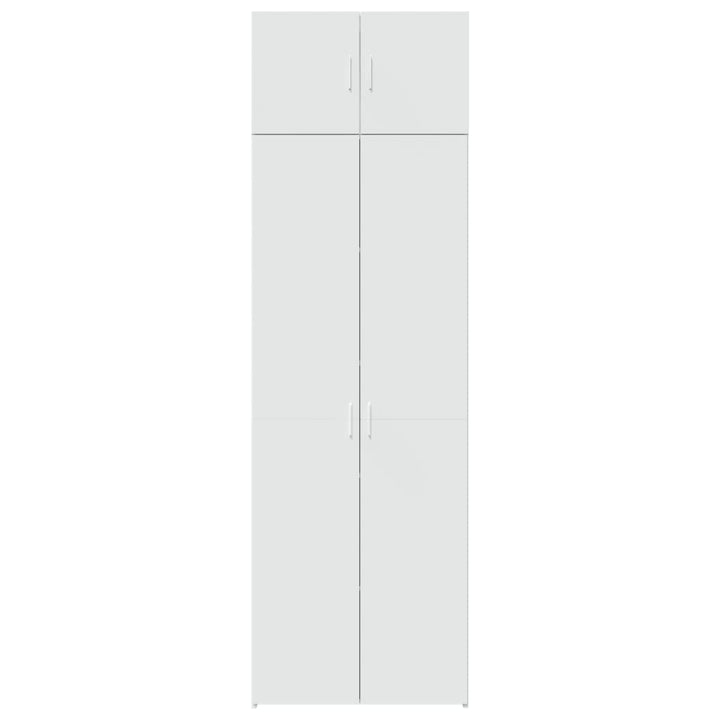 opbevaringsskab 70x42,5x225 cm konstrueret træ hvid