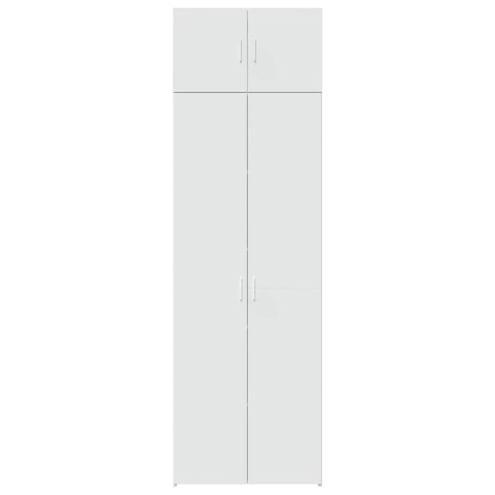 opbevaringsskab 70x42,5x225 cm konstrueret træ hvid