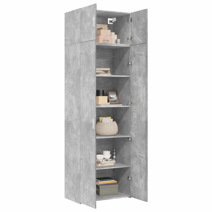 skab 70x42,5x225 cm smalt konstrueret træ betongrå