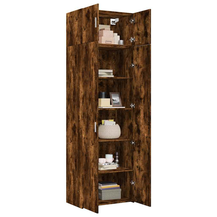 skab 70x42,5x225 cm konstrueret træ røget egetræsfarve