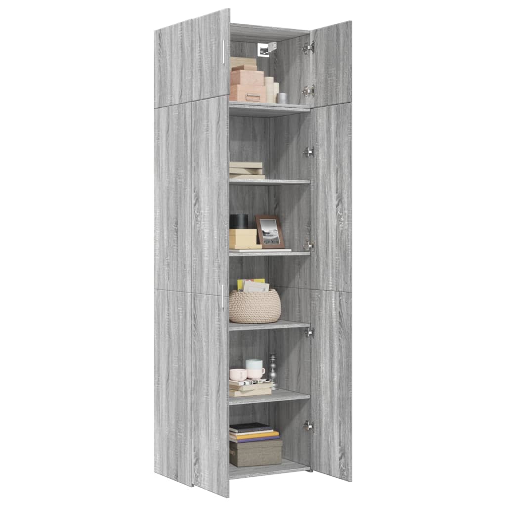 skab 70x42,5x225 cm konstrueret træ grå sonoma-eg