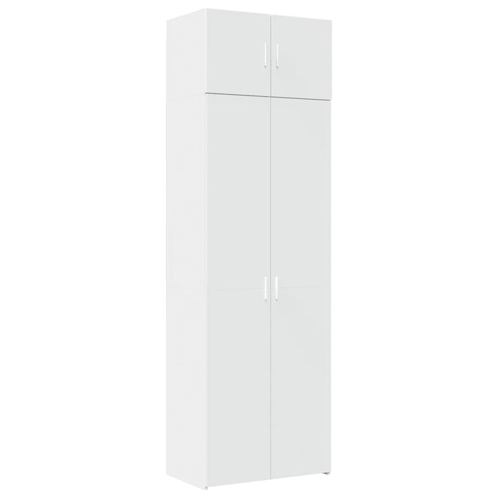 opbevaringsskab 70x42,5x225 cm konstrueret træ hvid