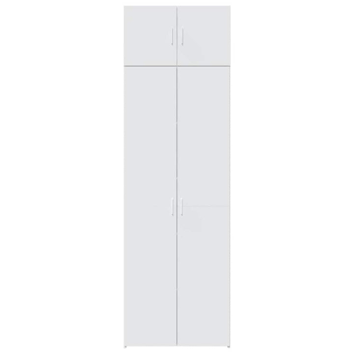 opbevaringsskab 70x42,5x225 cm konstrueret træ hvid