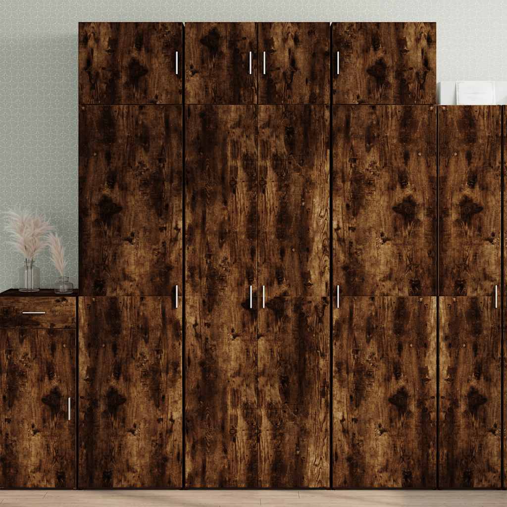 skab 70x42,5x225 cm konstrueret træ røget egetræsfarve