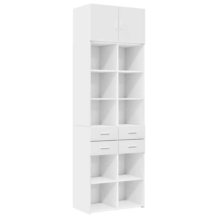 opbevaringsskab 70x42,5x225 cm konstrueret træ hvid