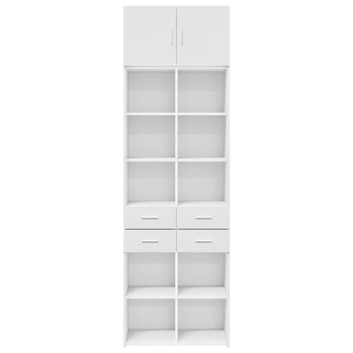 opbevaringsskab 70x42,5x225 cm konstrueret træ hvid