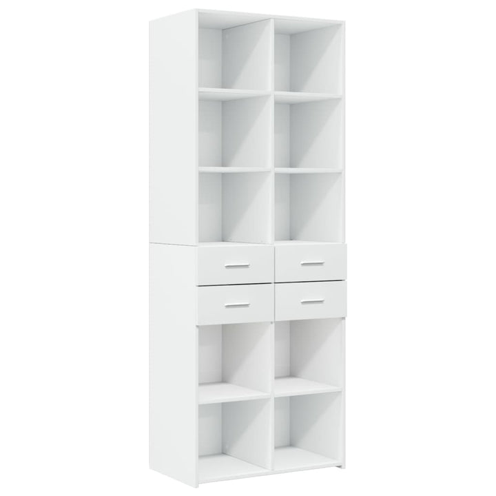 opbevaringsskab 70x42,5x225 cm konstrueret træ hvid