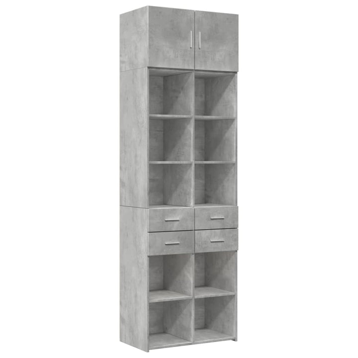 skab 70x42,5x225 cm smalt konstrueret træ betongrå