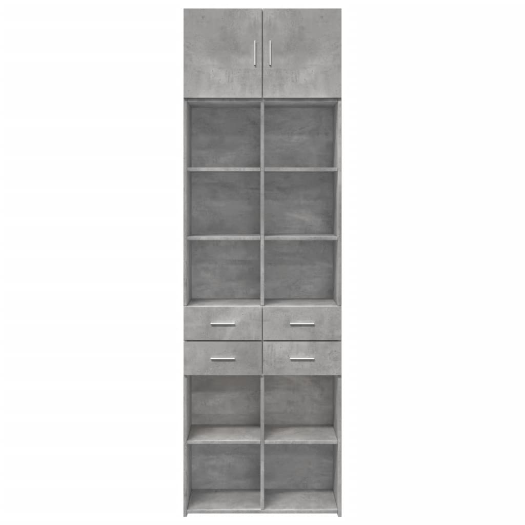 skab 70x42,5x225 cm smalt konstrueret træ betongrå