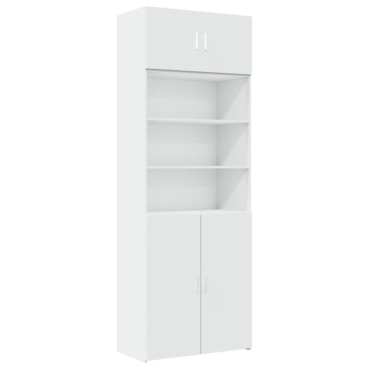 opbevaringsskab 80x42,5x225 cm konstrueret træ hvid