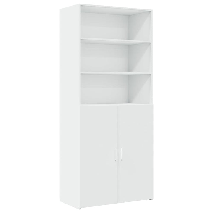 opbevaringsskab 80x42,5x225 cm konstrueret træ hvid