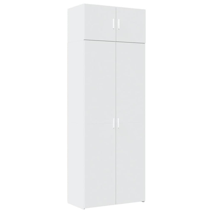 opbevaringsskab 80x42,5x225 cm konstrueret træ hvid