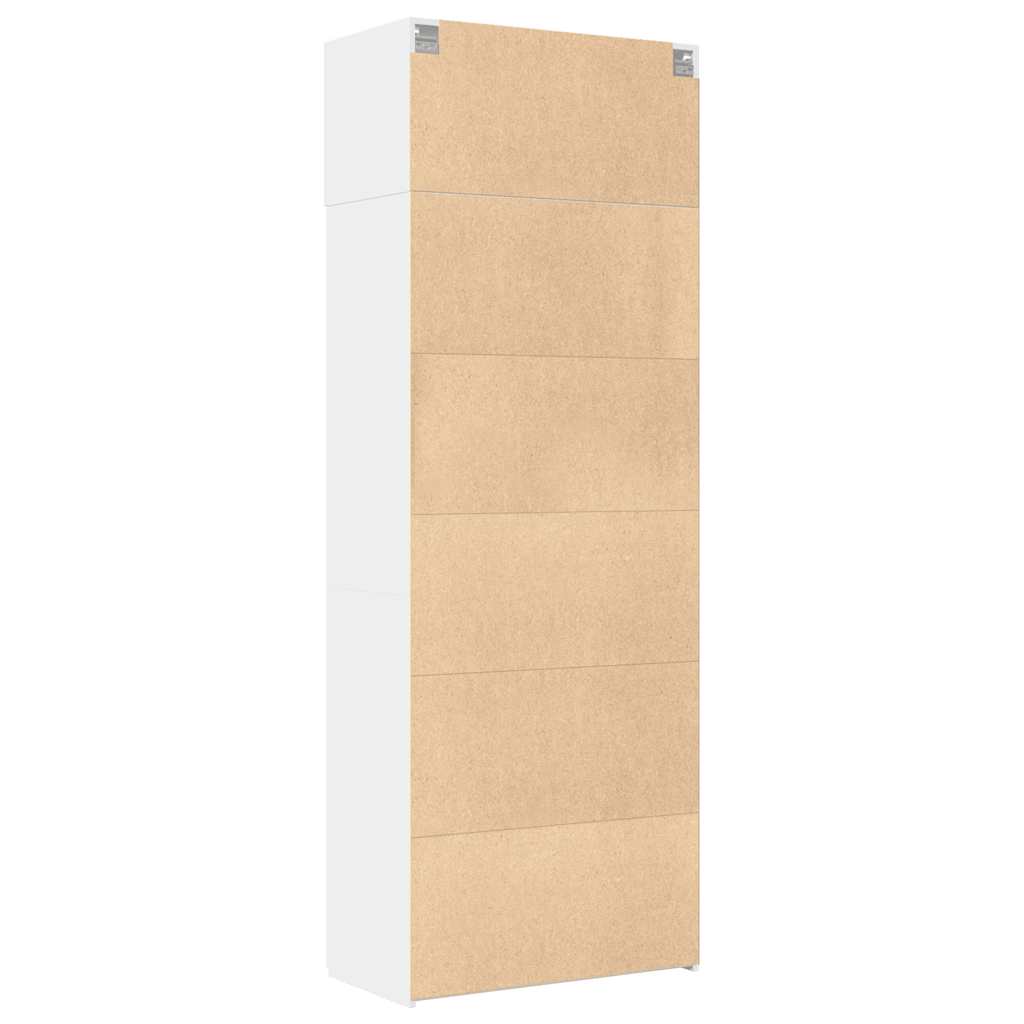 opbevaringsskab 80x42,5x225 cm konstrueret træ hvid