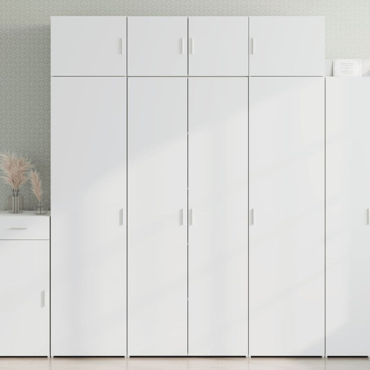 opbevaringsskab 80x42,5x225 cm konstrueret træ hvid