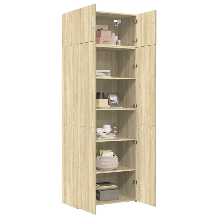 skab 80x42,5x225 cm konstrueret træ sonoma-eg