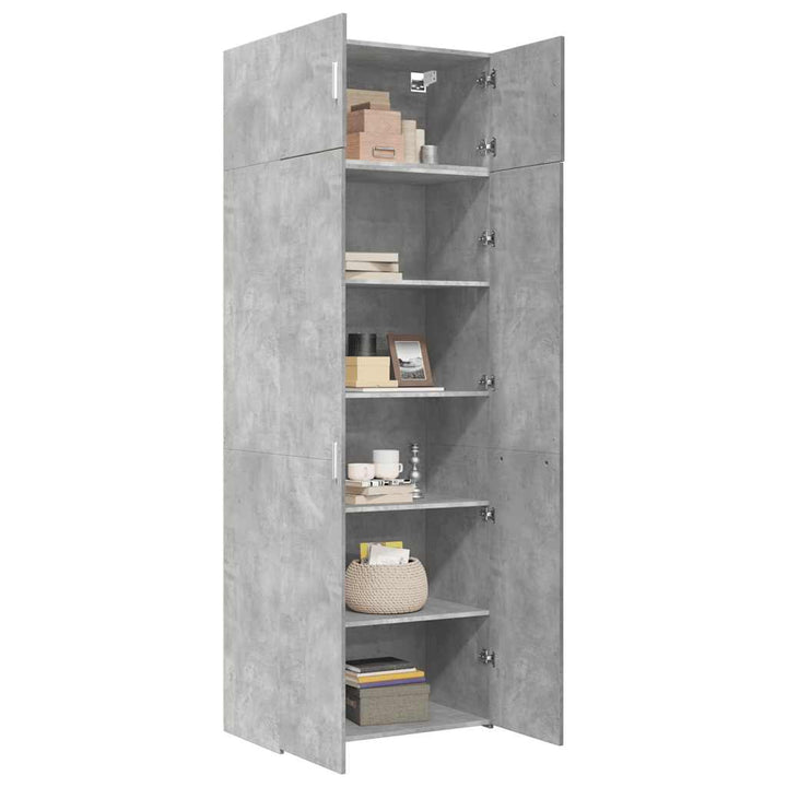 skab 80x42,5x225 cm konstrueret træ betongrå