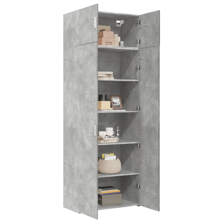skab 80x42,5x225 cm konstrueret træ betongrå