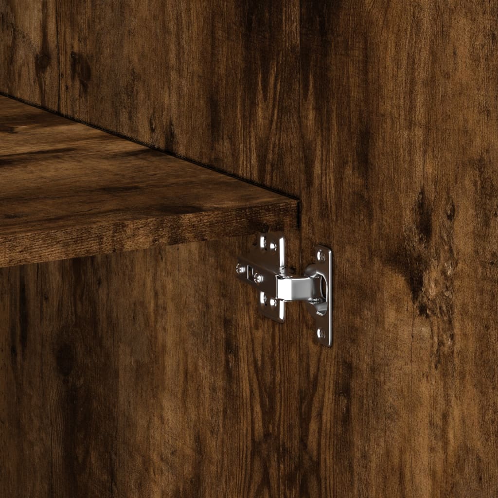skab 80x42,5x225 cm konstrueret træ røget egetræsfarve