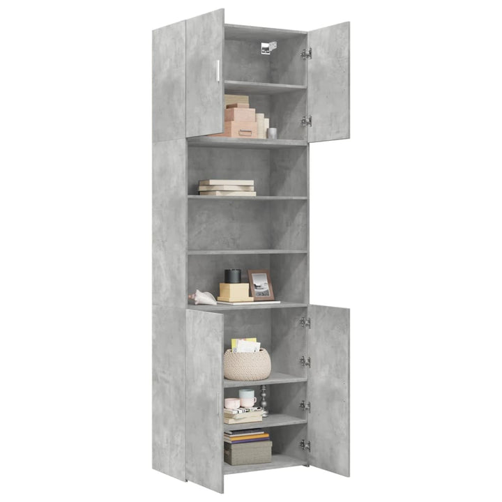skab 80x42,5x249 cm konstrueret træ betongrå