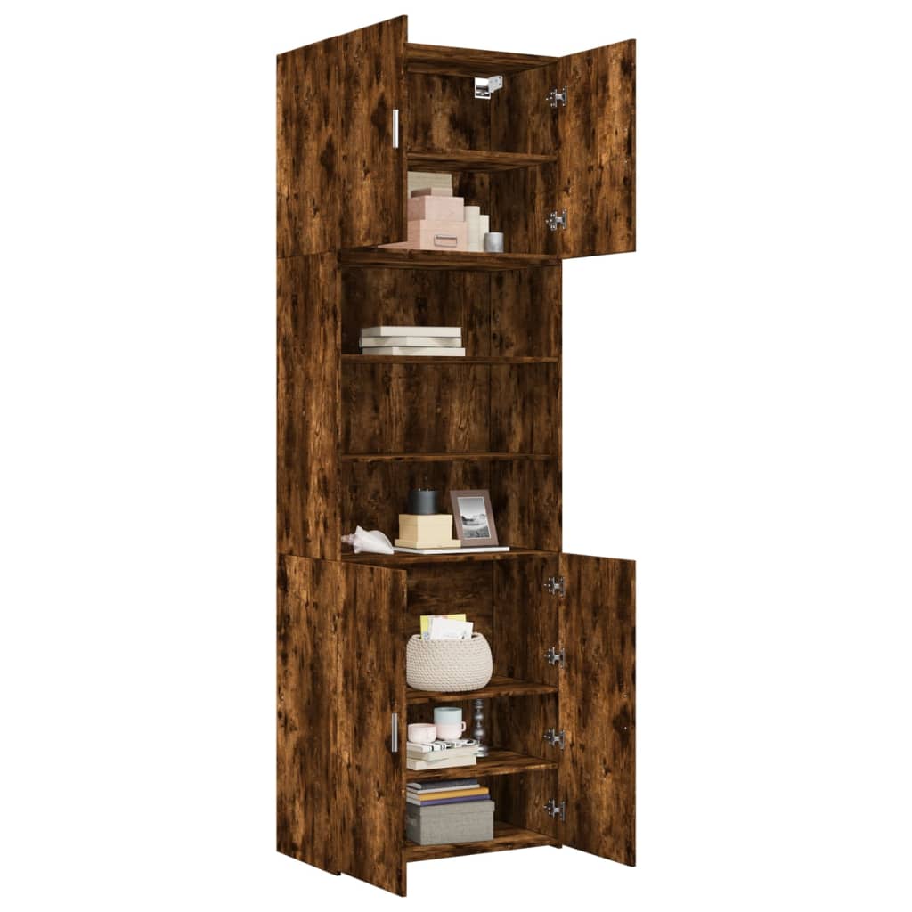 skab 80x42,5x249 cm konstrueret træ røget egetræsfarve