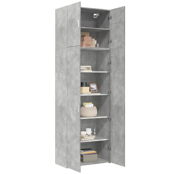 skab 80x42,5x249 cm konstrueret træ betongrå