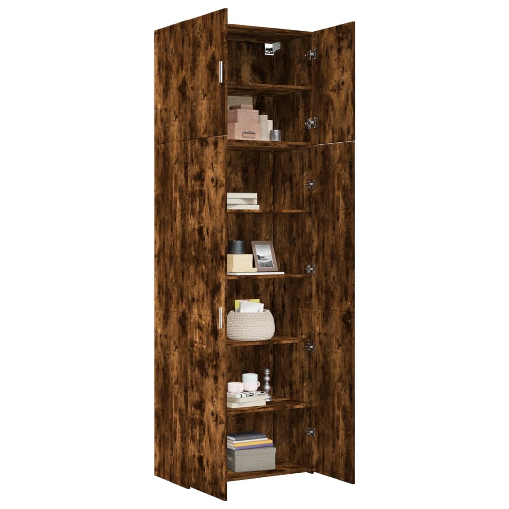 skab 80x42,5x249 cm konstrueret træ røget egetræsfarve