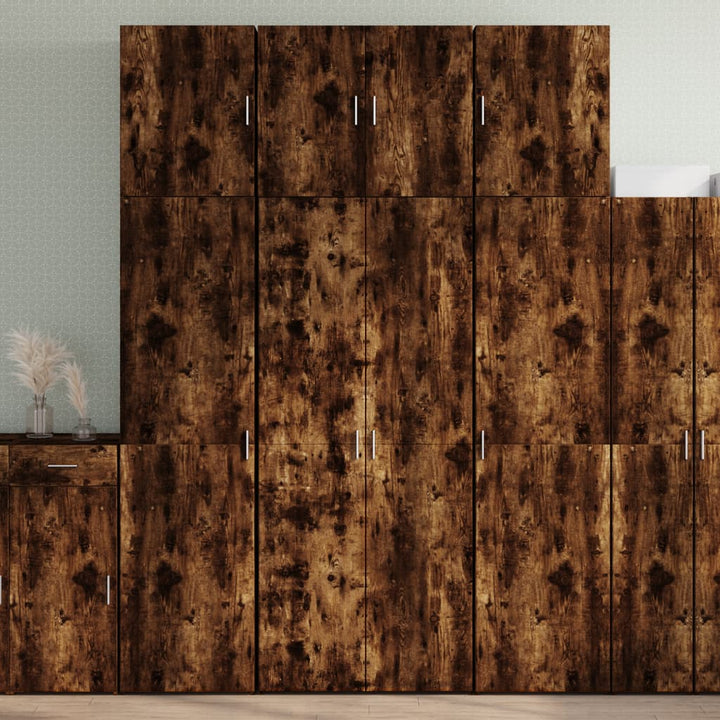 skab 80x42,5x249 cm konstrueret træ røget egetræsfarve