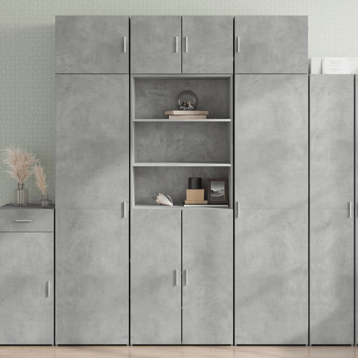 skab 70x42,5x185 cm konstrueret træ betongrå