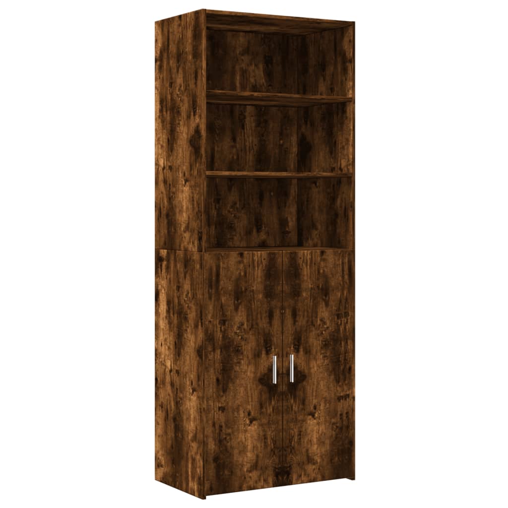 skab 70x42,5x185 cm konstrueret træ røget egetræsfarve
