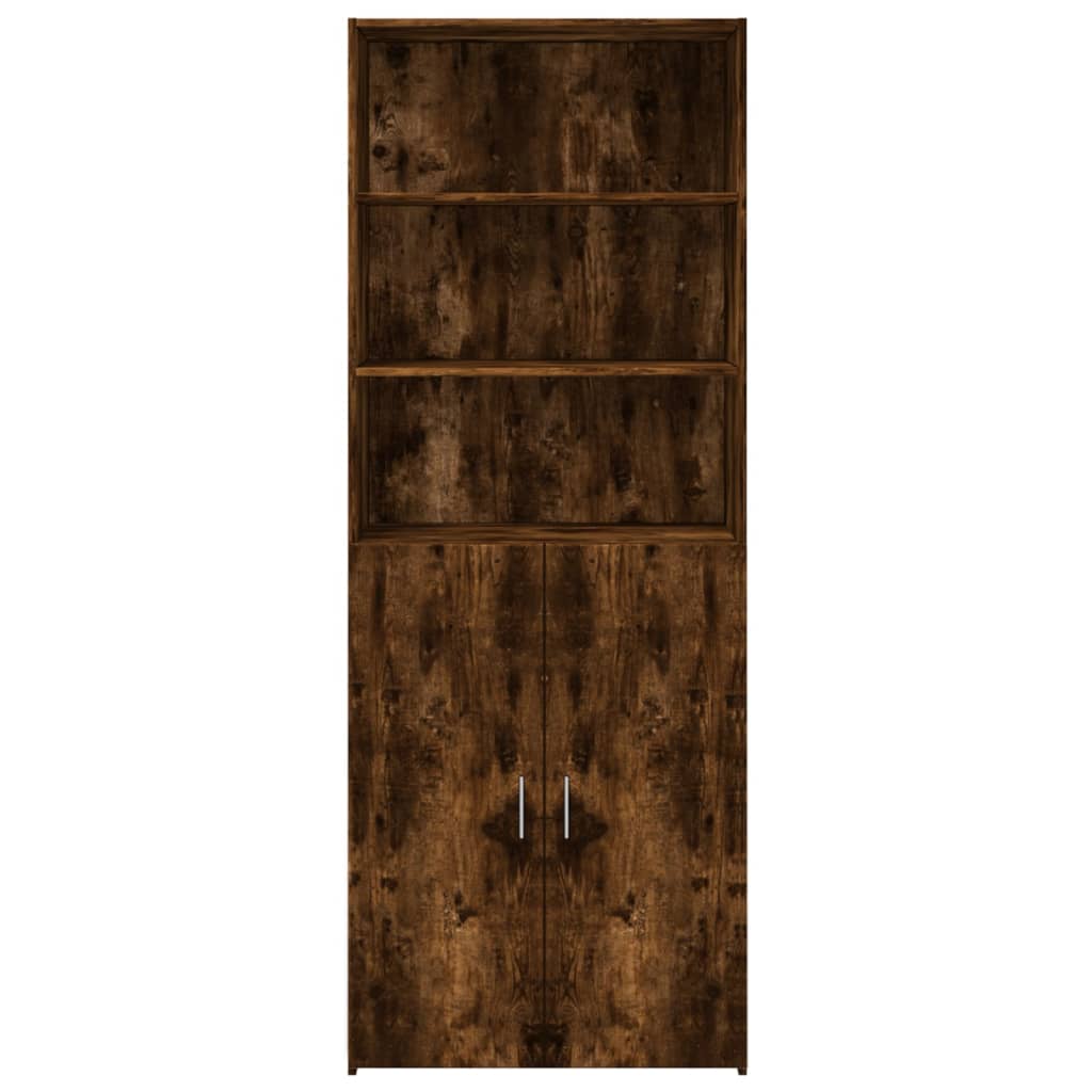 skab 70x42,5x185 cm konstrueret træ røget egetræsfarve