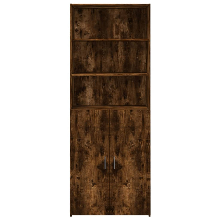 skab 70x42,5x185 cm konstrueret træ røget egetræsfarve