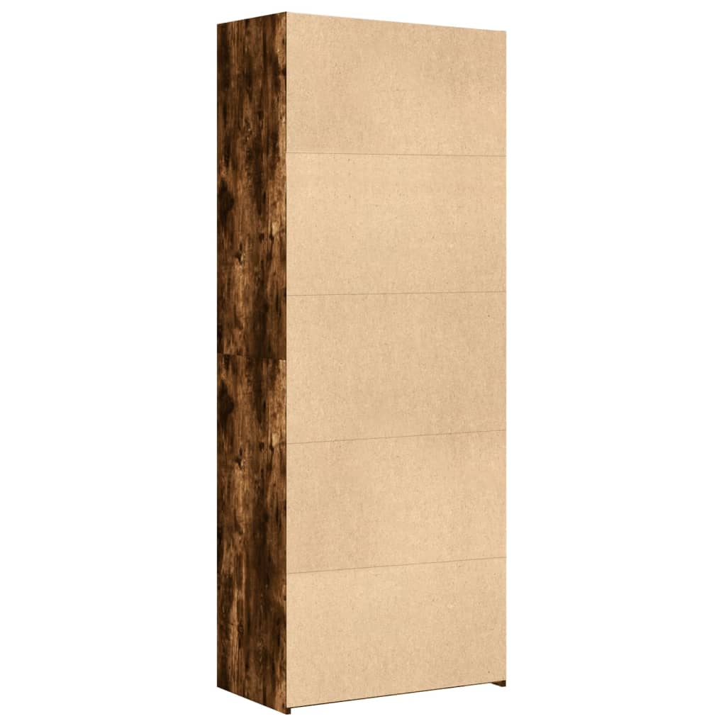 skab 70x42,5x185 cm konstrueret træ røget egetræsfarve
