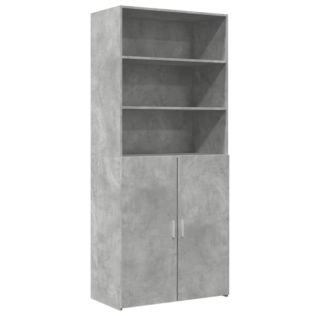 skab 80x42,5x185 cm konstrueret træ betongrå