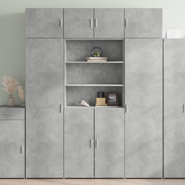 skab 80x42,5x185 cm konstrueret træ betongrå