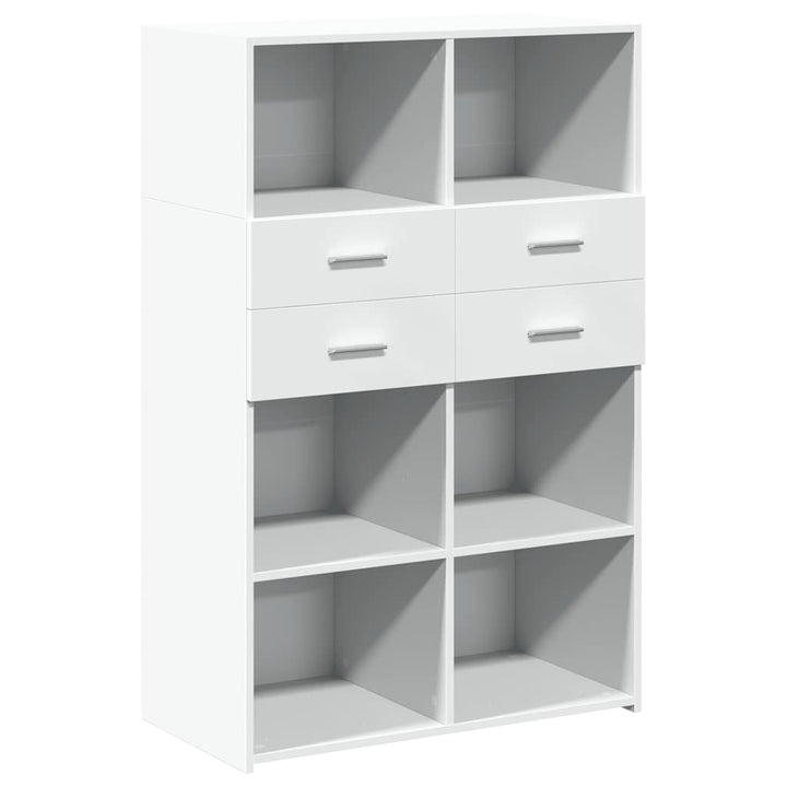 reol 80x42,5x124 cm konstrueret træ hvid