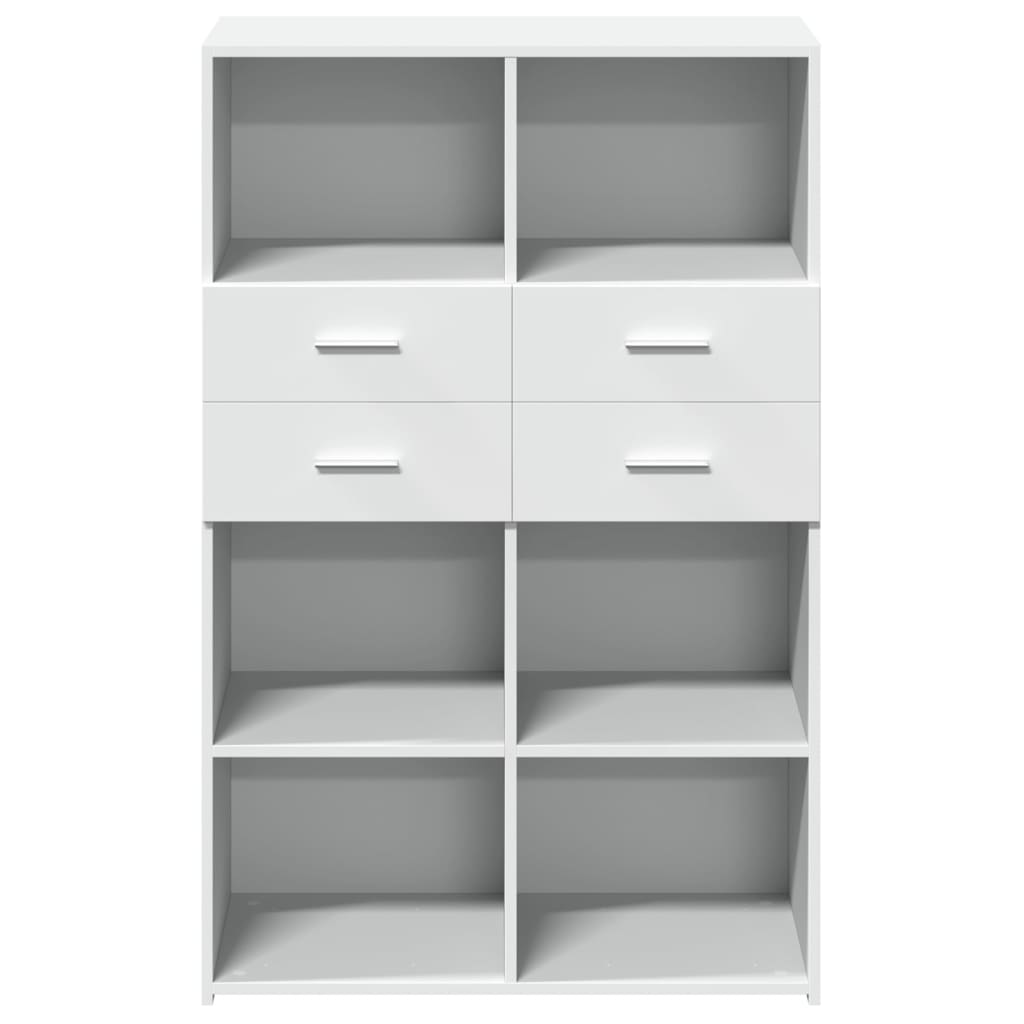 reol 80x42,5x124 cm konstrueret træ hvid