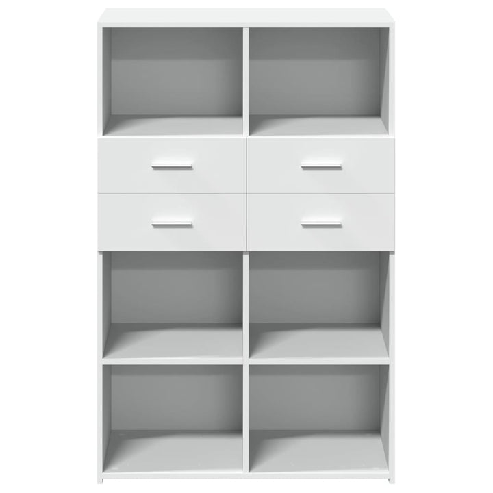reol 80x42,5x124 cm konstrueret træ hvid