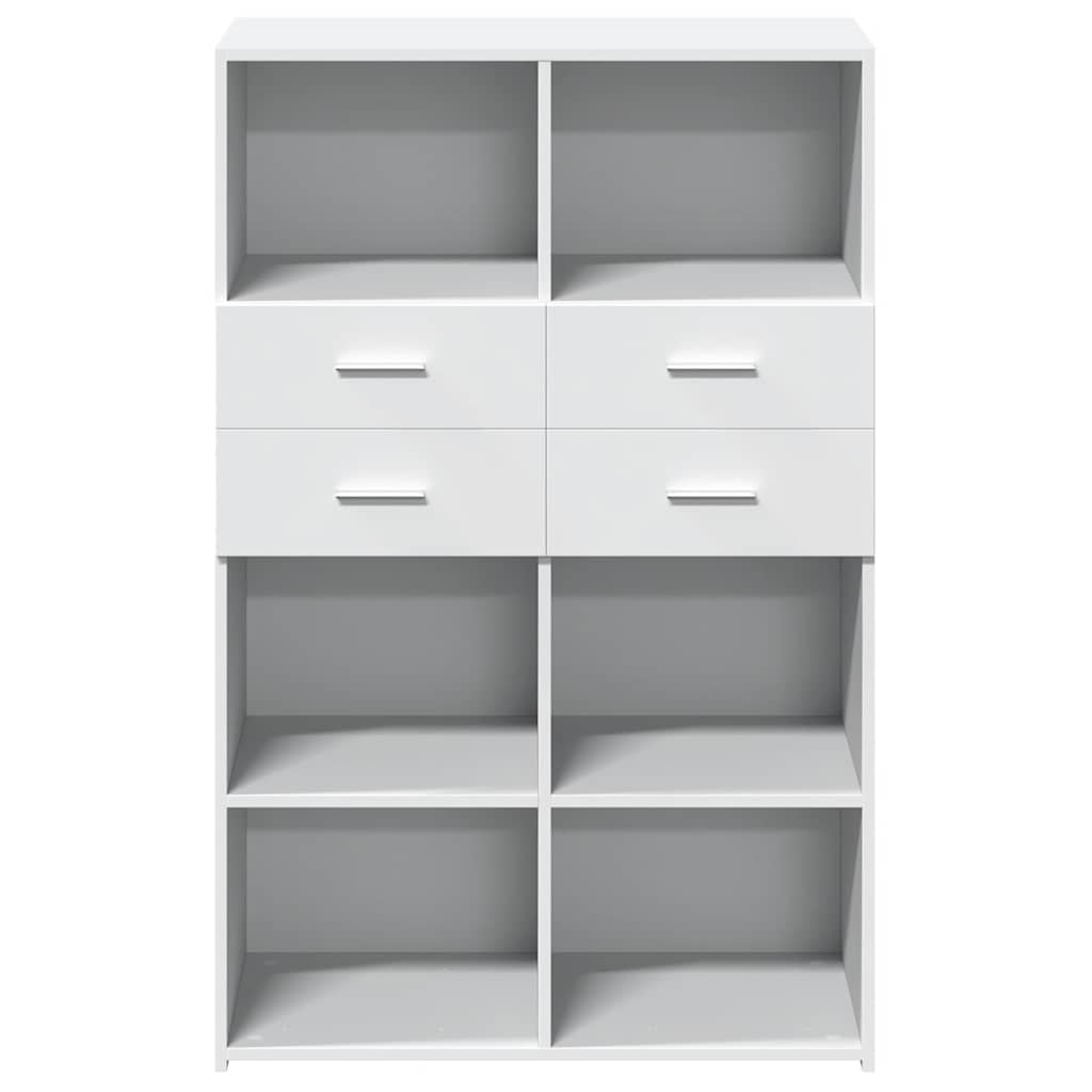 reol 80x42,5x124 cm konstrueret træ hvid