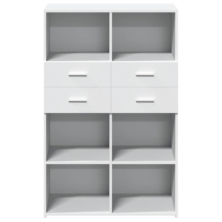 reol 80x42,5x124 cm konstrueret træ hvid