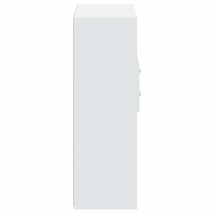 reol 80x42,5x124 cm konstrueret træ hvid