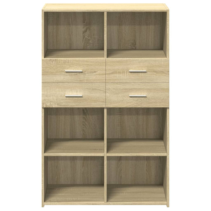 reol 80x42,5x124 cm konstrueret træ sonoma-eg